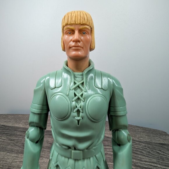 Vintage Mighty Viking Brave Erik Louis Marx 1970's with Marx Storm Cloud Horse - Picture 2 of 16